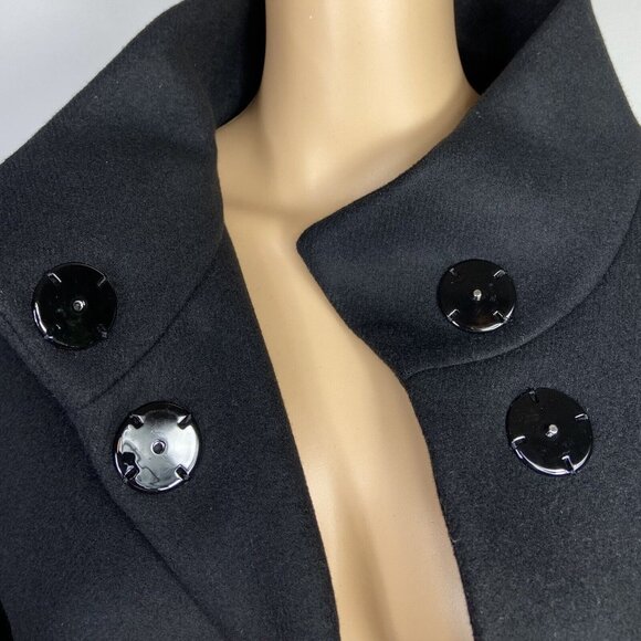 NEW Akris Punto Insulated Wool Blend Car Coat Sz 10 MSRP $1,690 Pleather Wrists - Picture 5 of 11